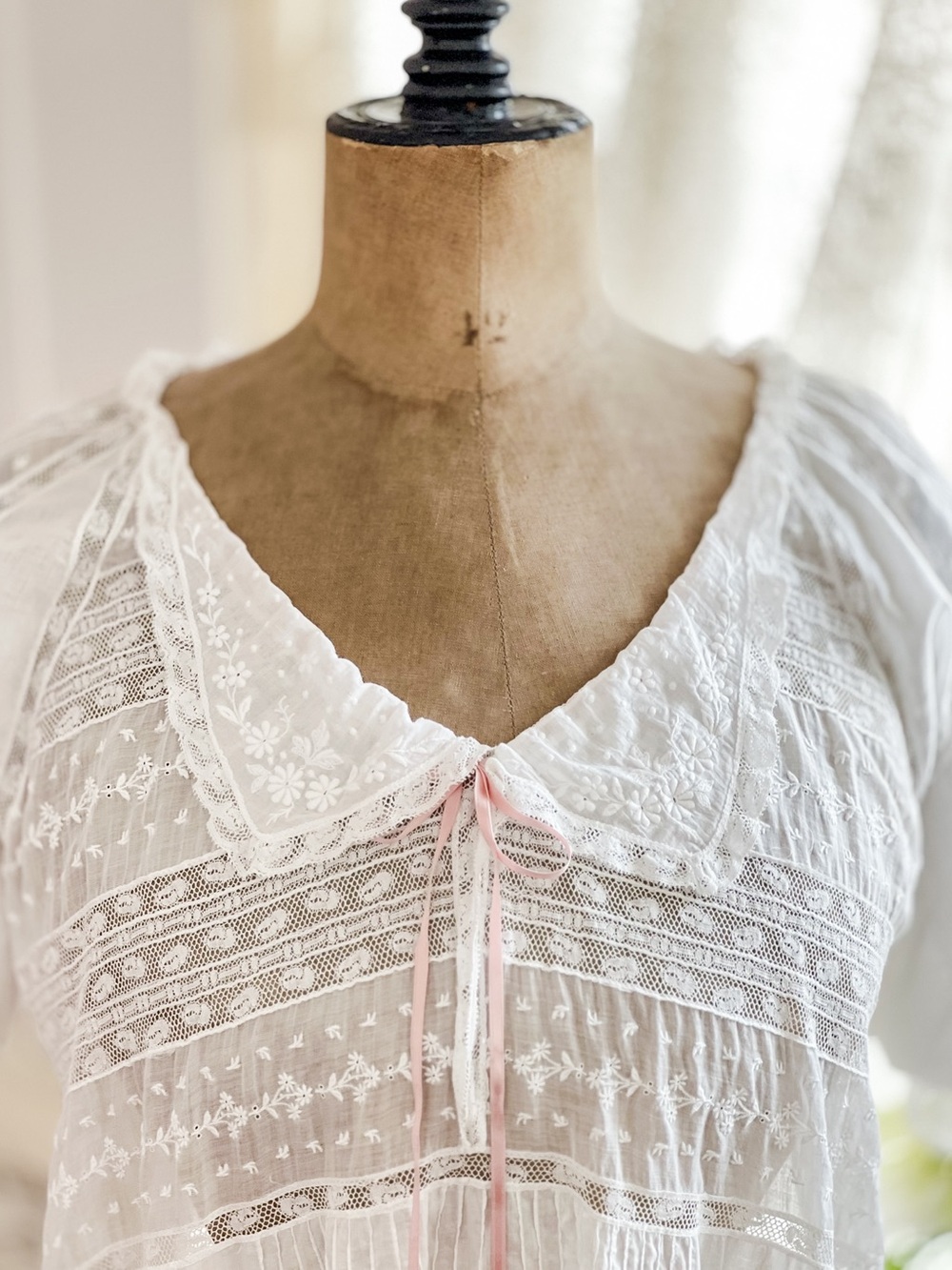 Edwardian Maternity Nightgown Nursing Nightgown Size L/XL - Picture 2 of 15